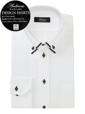 長袖 ワイシャツ メンズ ビジネス 紳士 形態安定 襟デザイン ボタンダウン BASICBODY Yシャツ オールシーズン ANDIRONS アンディロンズ