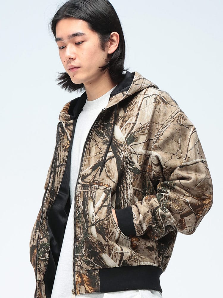 JUNGLE STORM (ジャングルストーム) カモフラージュ 裏地メッシュ フルジップ パーカー ブルゾン 320446 メンズ ユニセックス トップス パーカー フード リアルツリー カモフラ AWmust-have