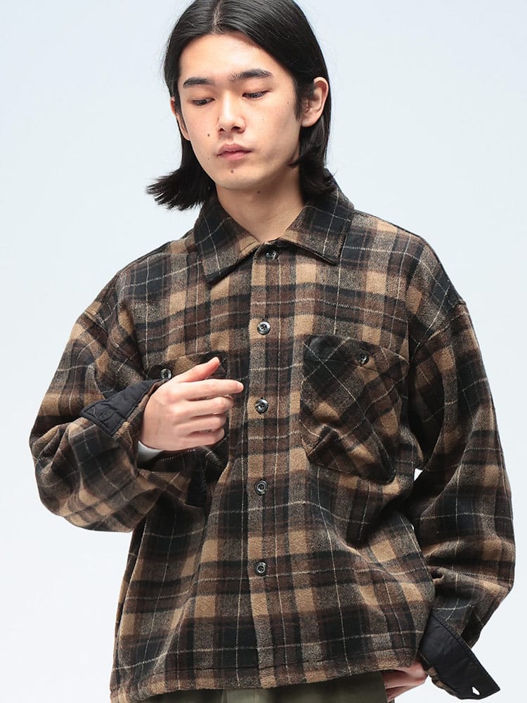 JUNGLE STORM (ジャングルストーム) シャツジャケット チェック柄 長袖 シャツ 520256 メンズ ユニセックス トップス ネルシャツ チェックシャツ ヘビーネルシャツ AWmust-have