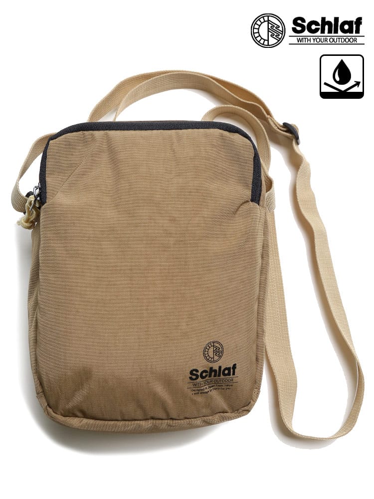 大きいサイズ メンズ Schlaf (シュラフ) 撥水 ムラ染め スクエア ショルダーポーチ