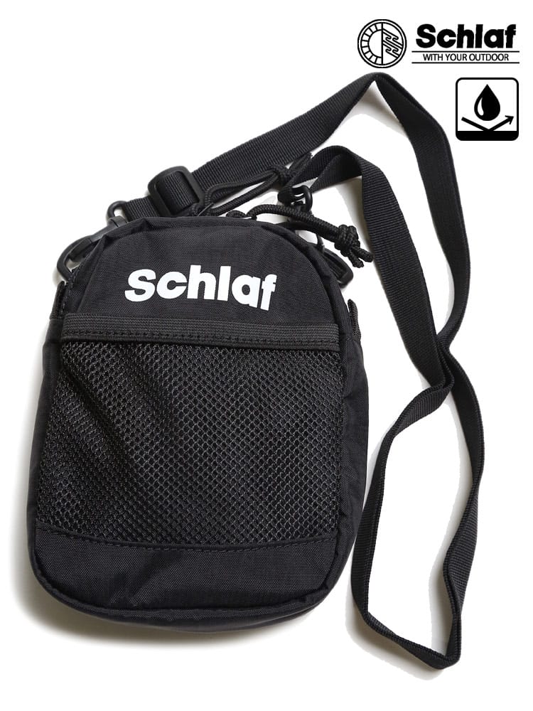 大きいサイズ メンズ Schlaf (シュラフ) 撥水 ムラ染め メッシュ ショルダーポーチ