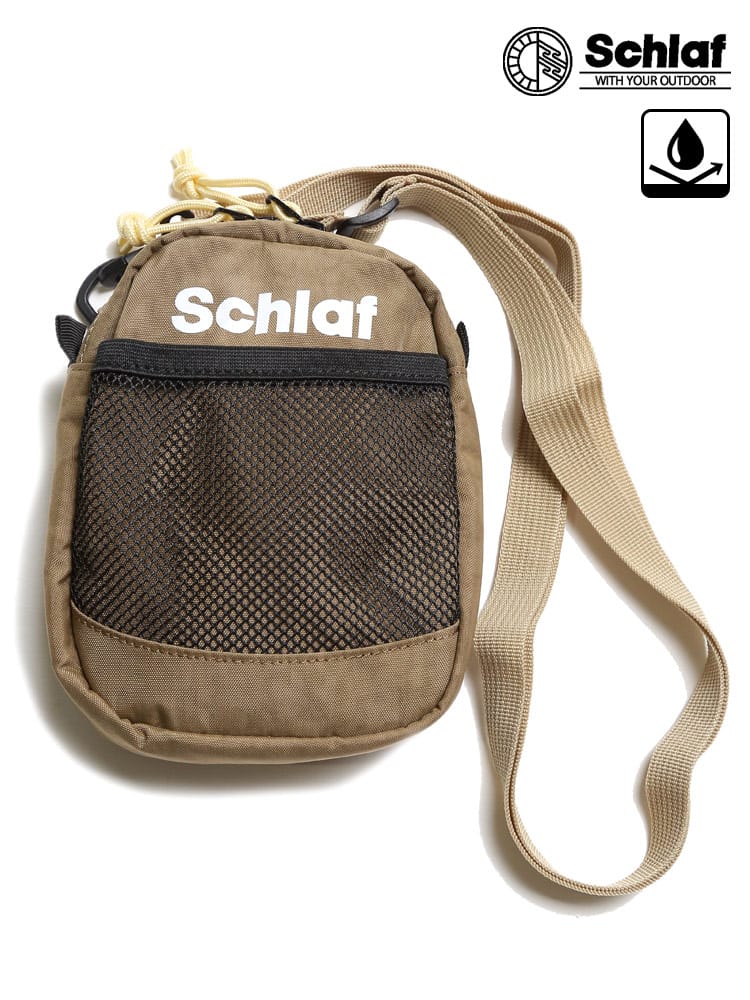 大きいサイズ メンズ Schlaf (シュラフ) 撥水 ムラ染め メッシュ ショルダーポーチ