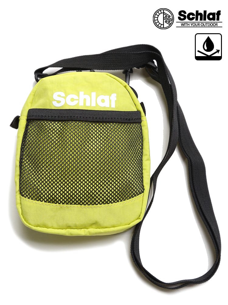大きいサイズ メンズ Schlaf (シュラフ) 撥水 ムラ染め メッシュ ショルダーポーチ