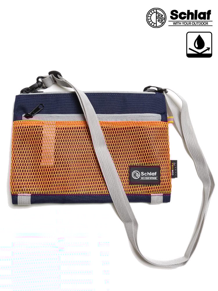 大きいサイズ メンズ Schlaf (シュラフ) コーデュラ 撥水 メッシュ サコッシュ
