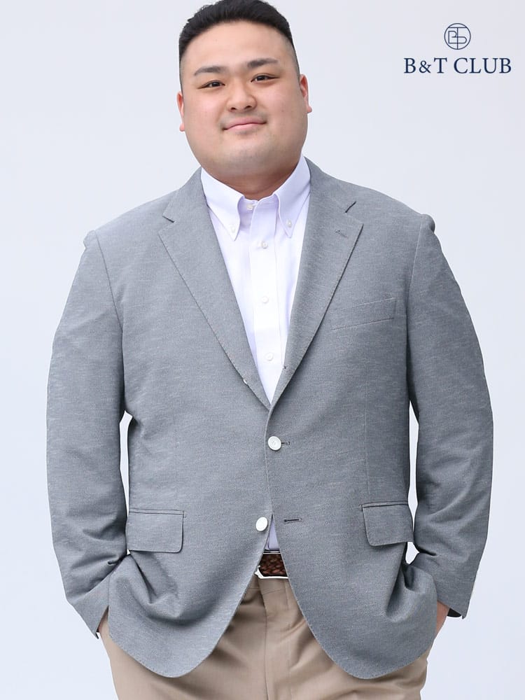 大きいサイズ メンズ B＆T CLUB (ビーアンドティークラブ) 春夏対応 制菌加工 段返り3ツ釦 ジャケット PARINE