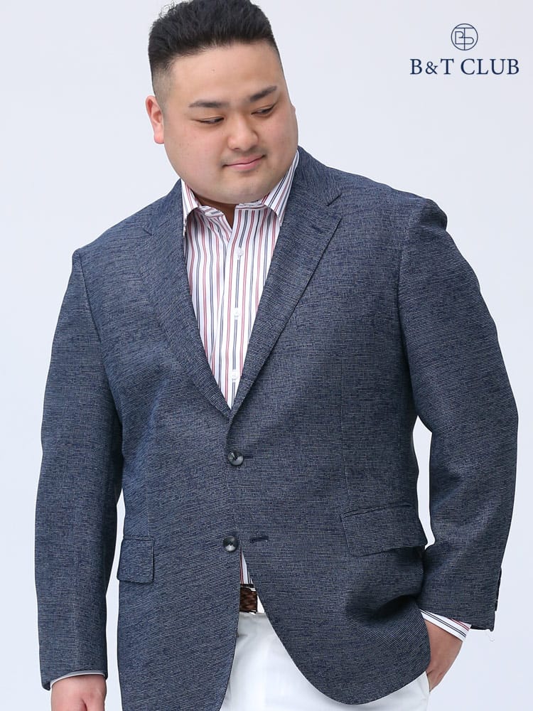 大きいサイズ メンズ B＆T CLUB (ビーアンドティークラブ) 春夏対応 制菌加工 段返り3ツ釦 ジャケット KARAMI