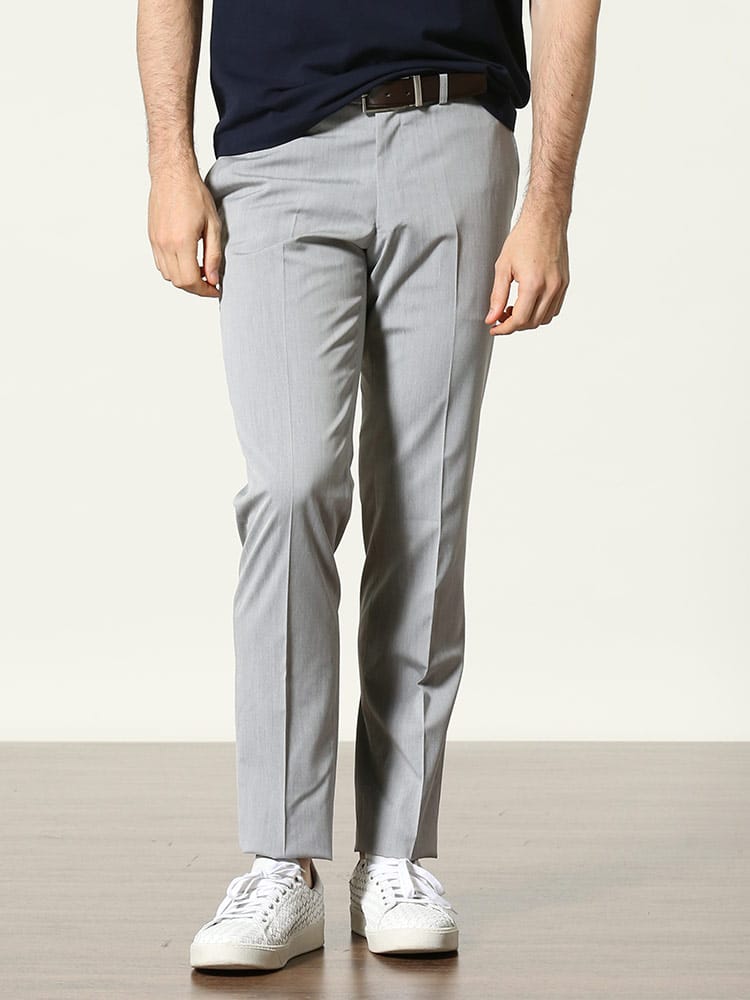 SARTORIA DEL GROSSO (サルトリアデルグロッソ) 無地 ノータック スラックス GRAY 春夏