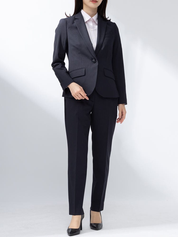 ELGARHYTHM (エルガリズム) ウォッシャブル ストレッチ シャドーストライプ シングル ジャケット ロングパンツ スーツ