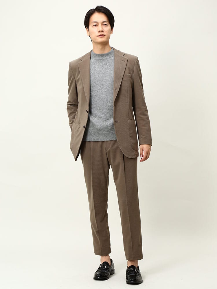 SARTORIA DEL GROSSO サルトリアデルグロッソ ストレッチ コーデュロイ シングル ジャケット パンツ セットアップ