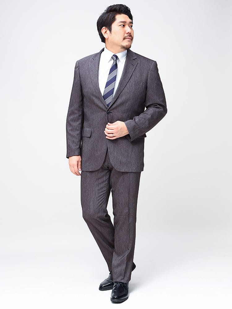 大きいサイズ メンズ HYBRIDBIZ (ハイブリッドビズ) ウォッシャブル シングル 2パンツ スーツ TAB KB KBE