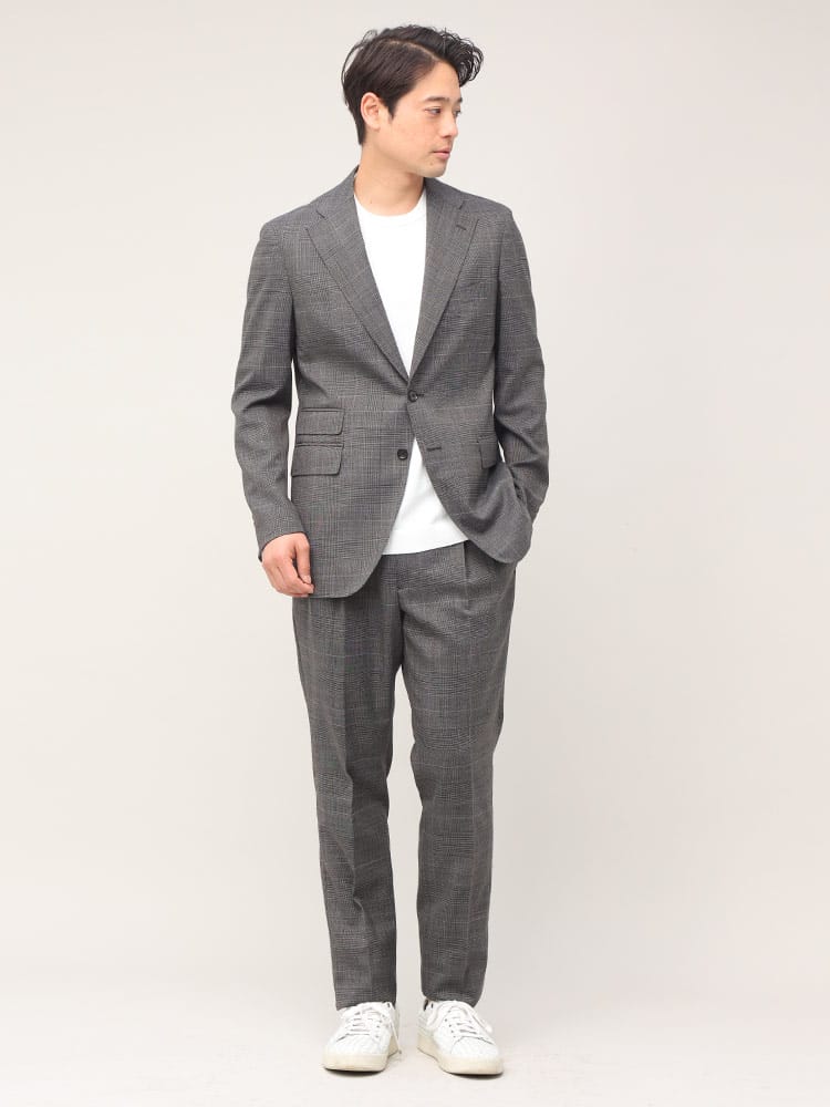 チェック チェンジポケット シングル ツータック スーツ