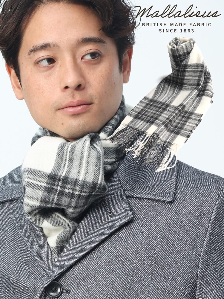 SAKAZEN (サカゼン) Mallalieus ウール100％ チェック マフラー