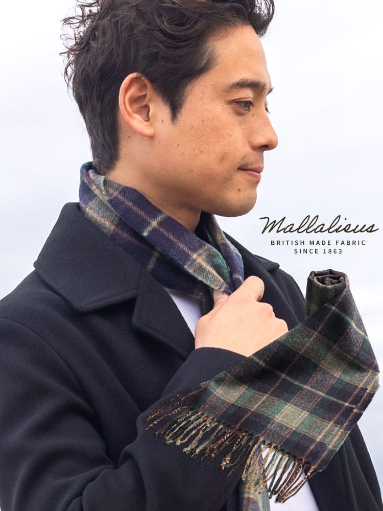 SAKAZEN (サカゼン) Mallalieus ウール100％ チェック マフラー