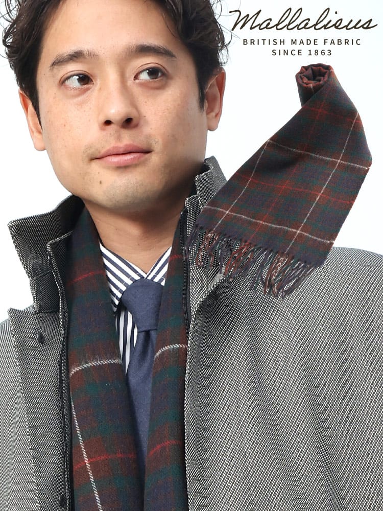 SAKAZEN (サカゼン) Mallalieus ウール100％ チェック マフラー
