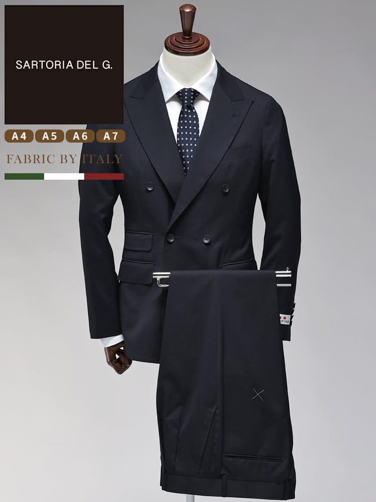 スーツ・ジャケット・コート2着目半額対象商品 ダブル スーツ FABRIC BY ITALY ウール ダブル6ツ釦 3ポケット ツータックスラックス イタリア製ウール メンズ ビジネス 紳士