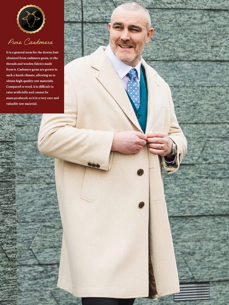 チェスターコート カシミヤ100％ シングル 3つボタン アウター ロングコート 秋冬 フォーマル 大きいサイズ メンズ ビジネス