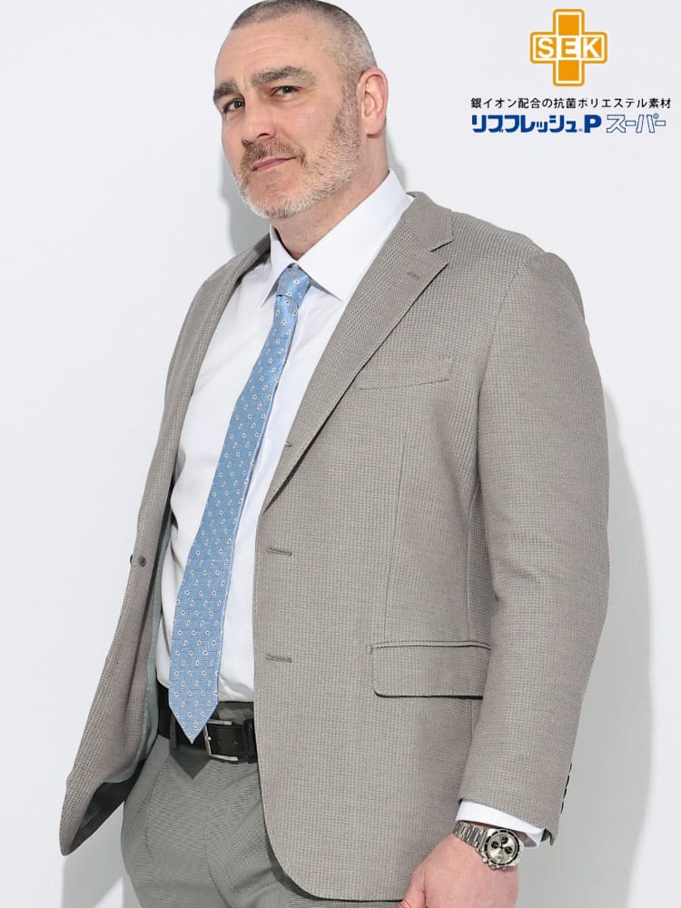 スーツ・ジャケット・コート2着目半額対象商品 テーラードジャケット イタリア製生地 シングル 段返り3釦 ニットジャケット アウター フォーマル 大きいサイズ メンズ ビジネス