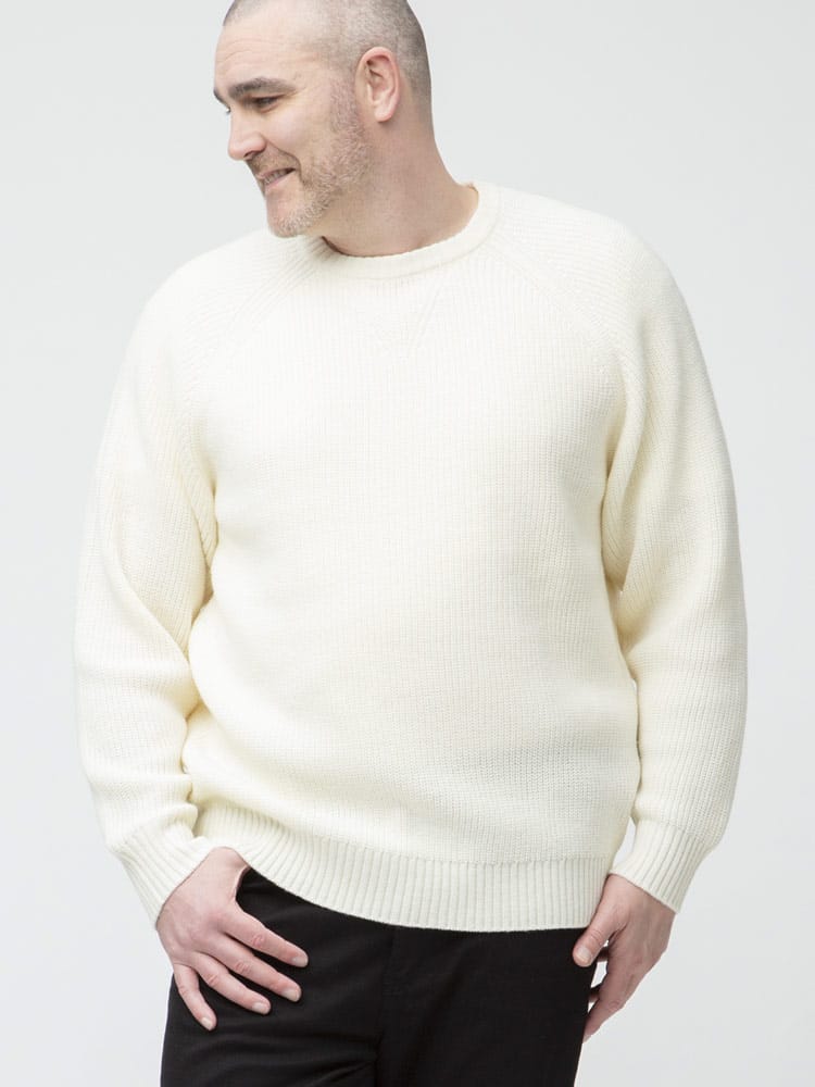 大きいサイズ メンズ B＆T CLUB (ビーアンドティークラブ) ウォッシャブル 畦編み クルーネック セーター