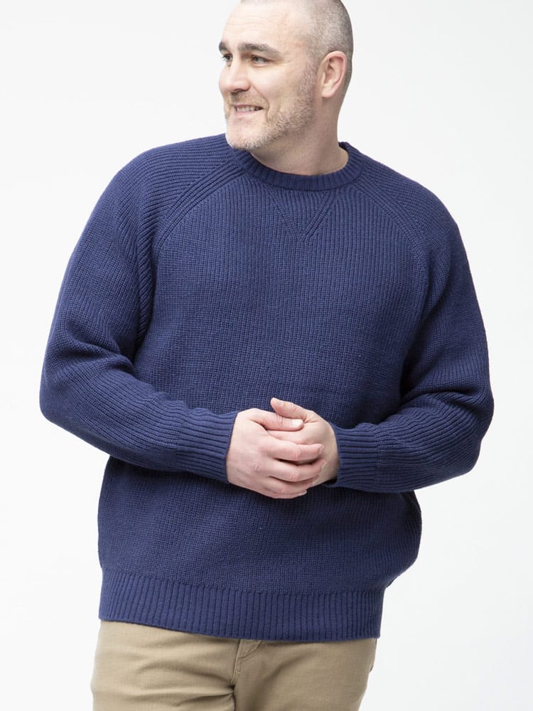 大きいサイズ メンズ B＆T CLUB (ビーアンドティークラブ) ウォッシャブル 畦編み クルーネック セーター