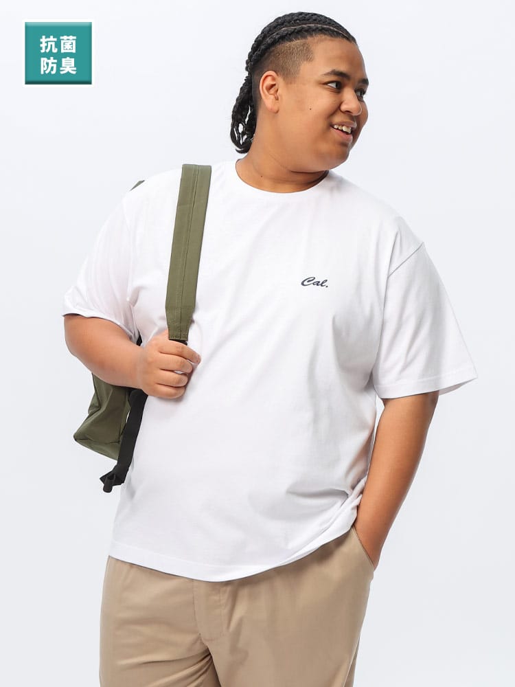 半袖 Tシャツ 抗菌 消臭 防臭 ワンポイントロゴ ししゅう クルーネック トップス クルー 大きいサイズ メンズ