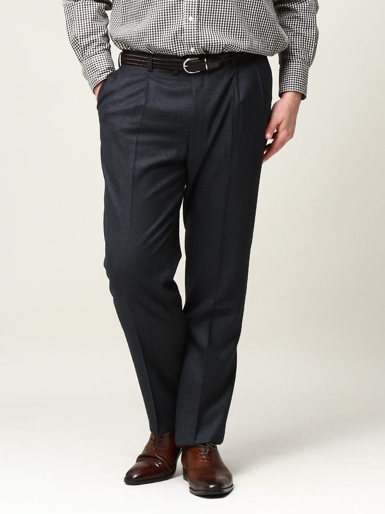 スラックス2本同時購入2200円引き対象商品 大きいサイズ メンズ B＆T CLUB ビーアンドティークラブ ウォッシャブル 股ずれ防止 シック付き ツータック 無地 スラックス