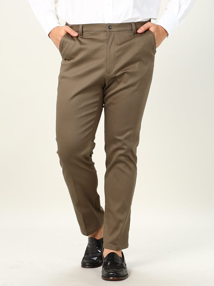 大きいサイズ メンズ B＆T CLUB (ビーアンドティークラブ) ストレッチ ピケ ノータック パンツ チノパン