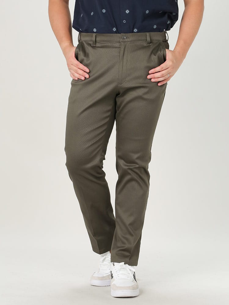 大きいサイズ メンズ B＆T CLUB (ビーアンドティークラブ) ストレッチ ピケ ノータック パンツ チノパン