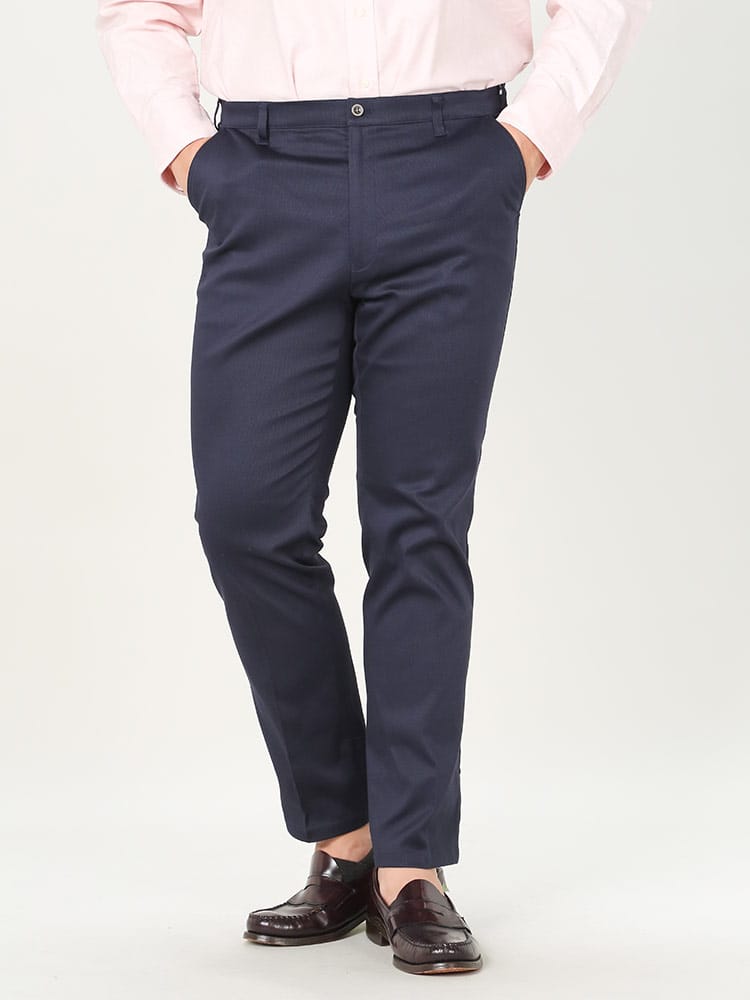 大きいサイズ メンズ B＆T CLUB (ビーアンドティークラブ) ストレッチ ピケ ノータック パンツ チノパン