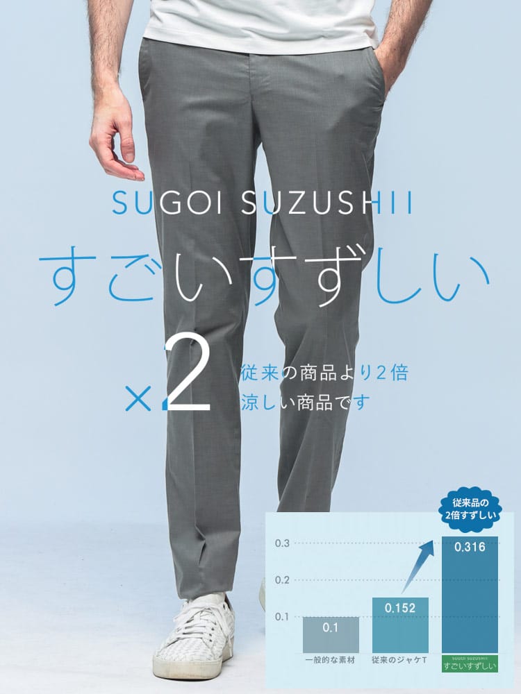 スラックス2本同時購入2200円引き対象商品 HYBRIDBIZ ハイブリッドビズ すごいすずしい 接触冷感 涼感 ストレッチ ノータックスラックス ビジネス 紳士 春夏 ウォッシャブル 洗える