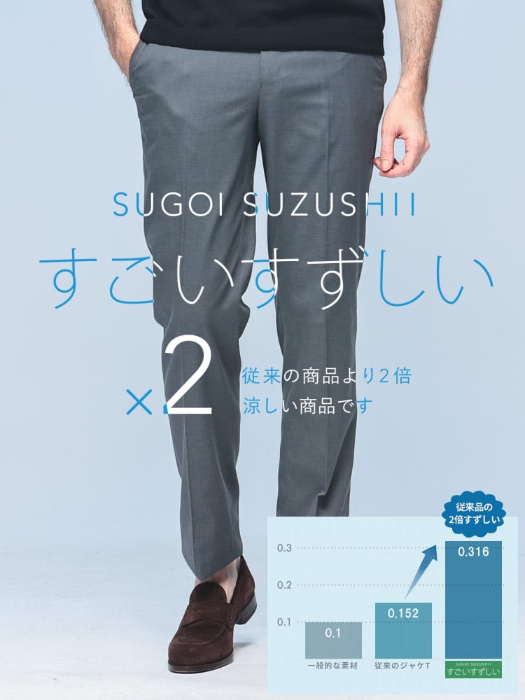 スラックス2本同時購入2200円引き対象商品 HYBRIDBIZ ハイブリッドビズ すごいすずしい 接触冷感 涼感 ストレッチ ノータックスラックス ビジネス 紳士 春夏 ウォッシャブル 洗える