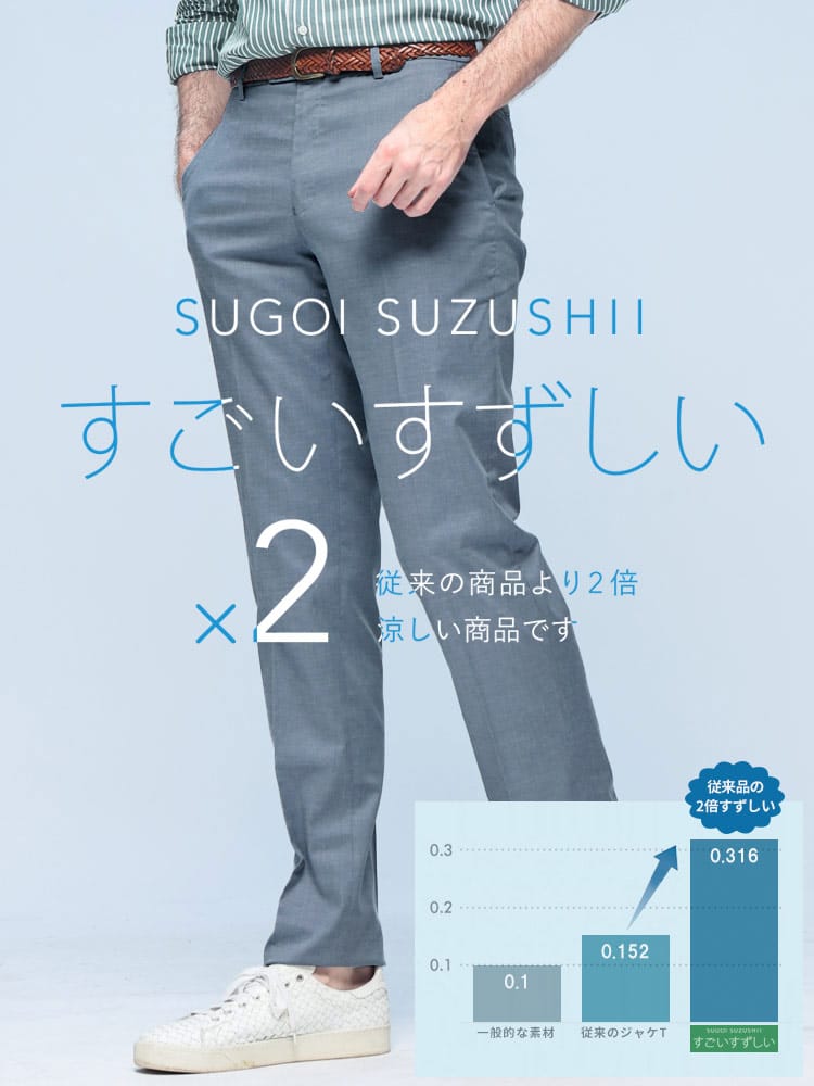 スラックス2本同時購入2200円引き対象商品 HYBRIDBIZ ハイブリッドビズ すごいすずしい 接触冷感 涼感 ストレッチ ノータックスラックス ビジネス 紳士 春夏 ウォッシャブル 洗える