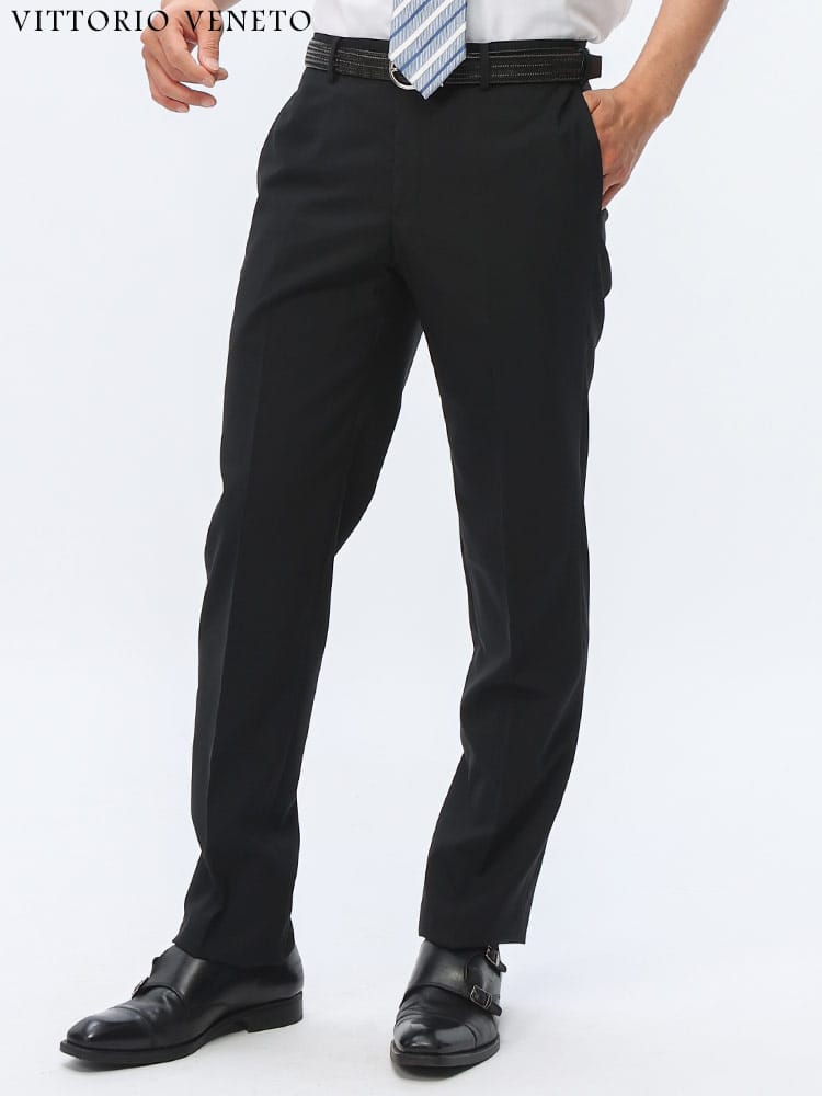 ノータックスラックス ウォッシャブル ウール混 無地  ボトムス パンツ ロングパンツ メンズ ビジネス 紳士 秋冬 ウォッシャブル 洗える