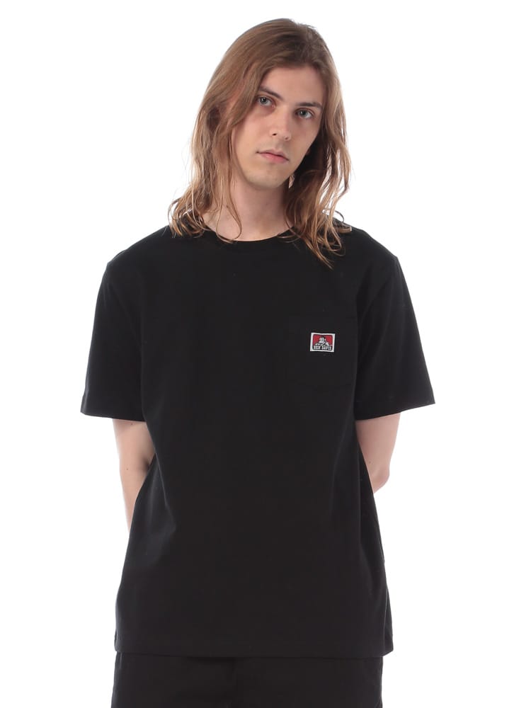 BEN DAVIS (ベンデイビス) 綿100％ ポケットロゴ クルーネック 半袖 Tシャツ