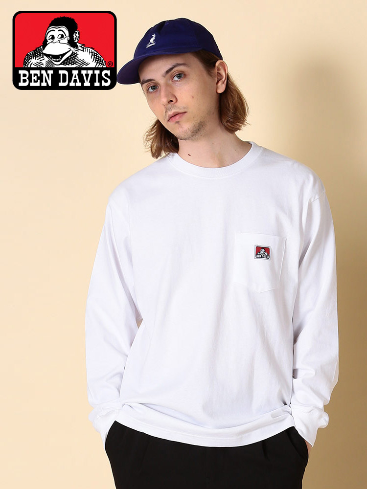ベンデイビス Tシャツ ロンT BEN DAVIS 綿100％ ワンポイントロゴ 