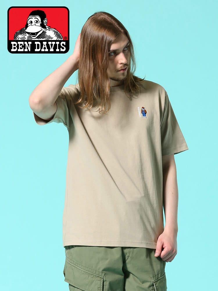 BEN DAVIS (ベンデイビス) ミニゴリラ バックプリント クルーネック 半袖 Tシャツ