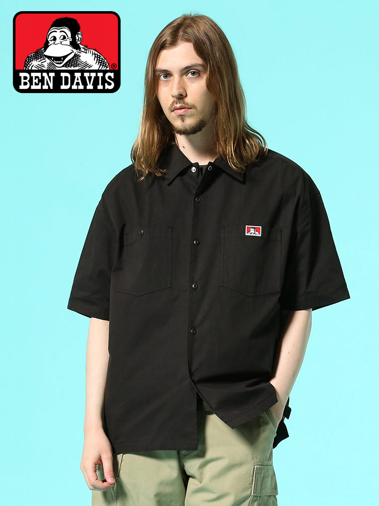 BEN DAVIS (ベンデイビス) 無地 ワンポイント ポケット 半袖 ワークシャツ