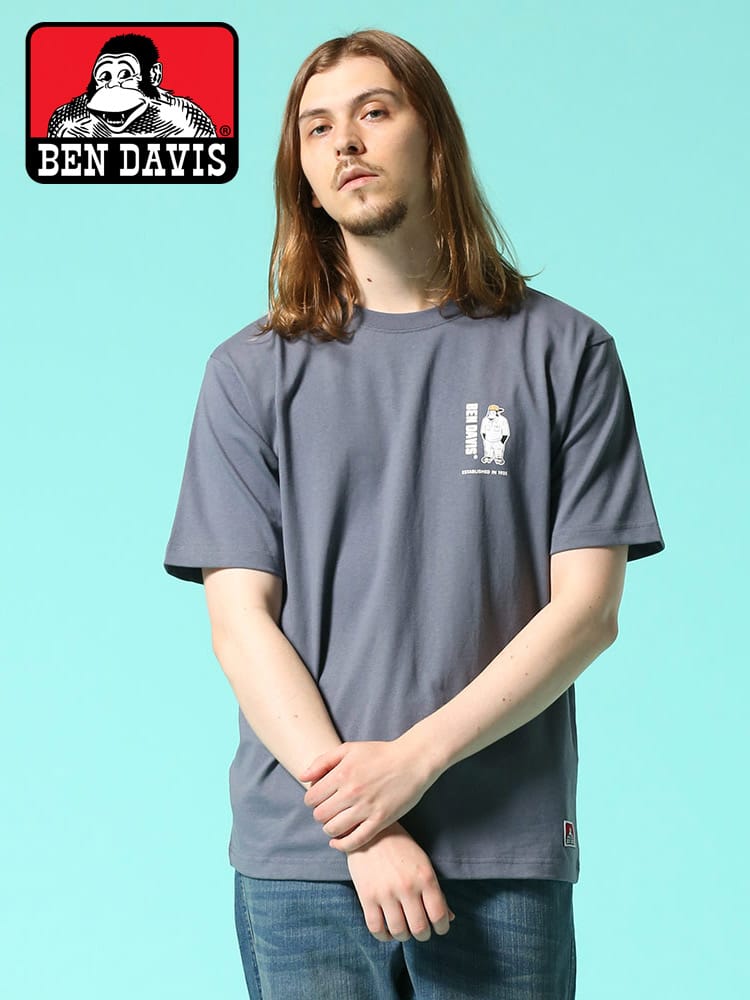 BEN DAVIS (ベンデイビス) ゴリラ バックプリント クルーネック 半袖 Tシャツ