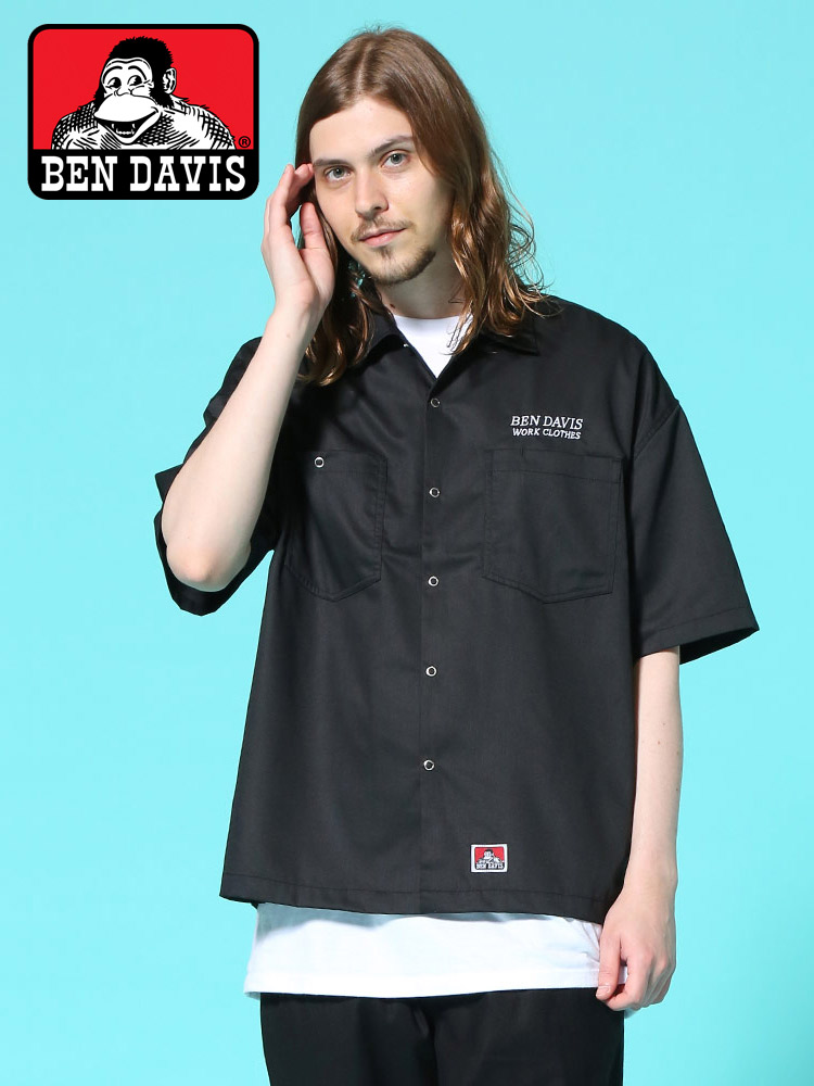 BEN DAVIS (ベンデイビス) バックプリント ポケット 半袖 ワークシャツ