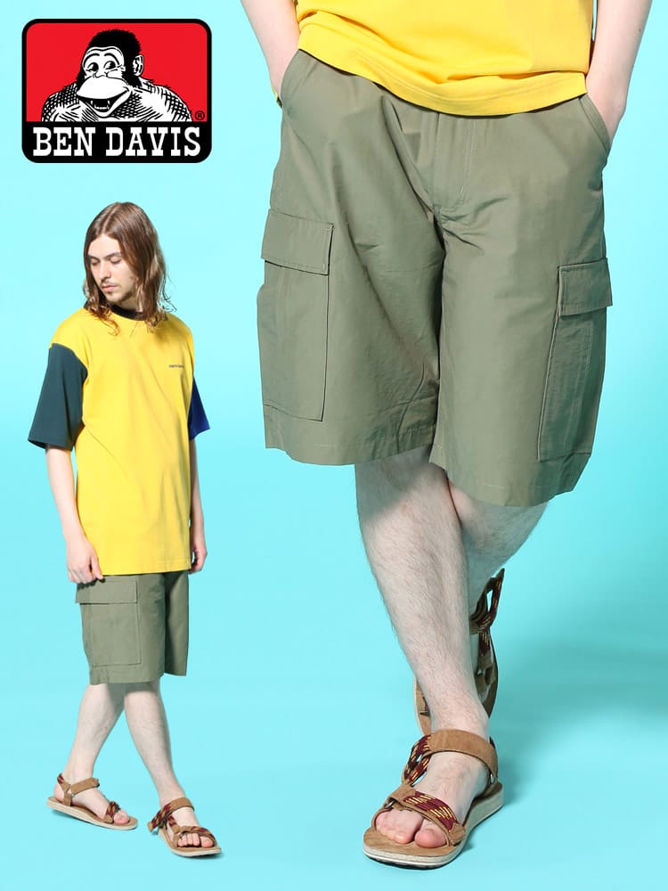 BEN DAVIS (ベンデイビス) 無地 ポケット カーゴ ショートパンツ