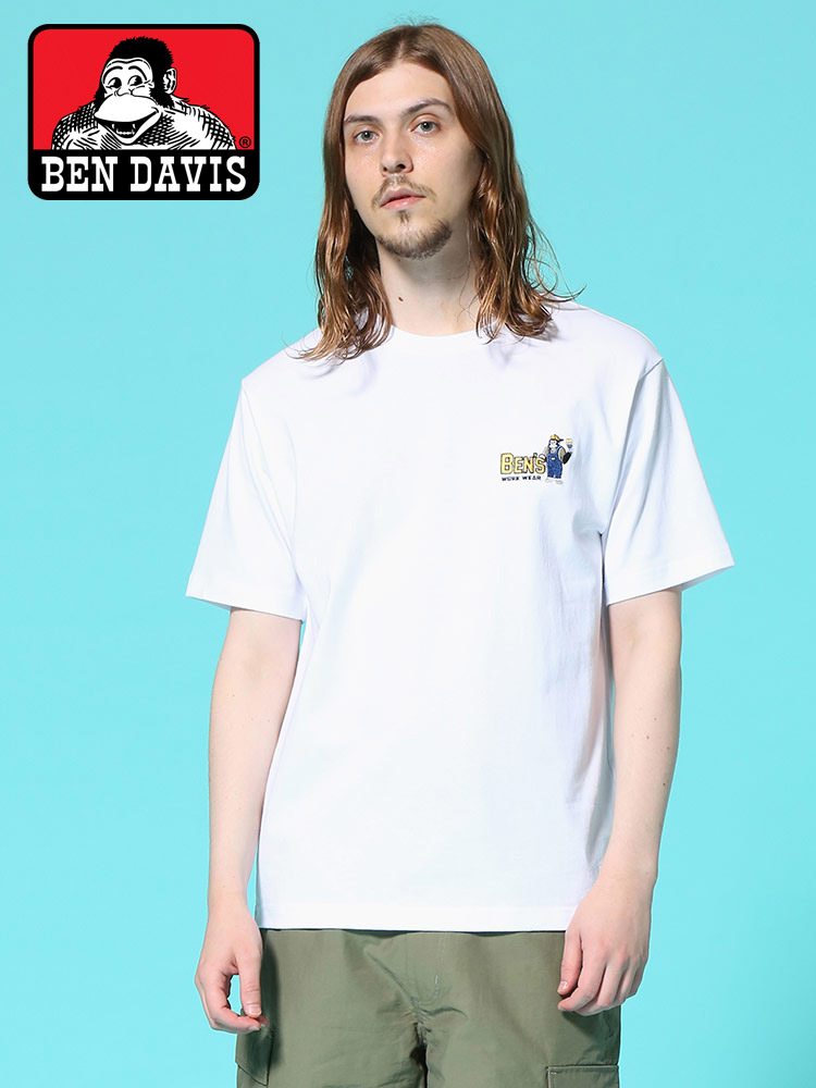 BEN DAVIS (ベンデイビス) ペイントゴリラ 刺しゅう クルーネック 半袖 Tシャツ