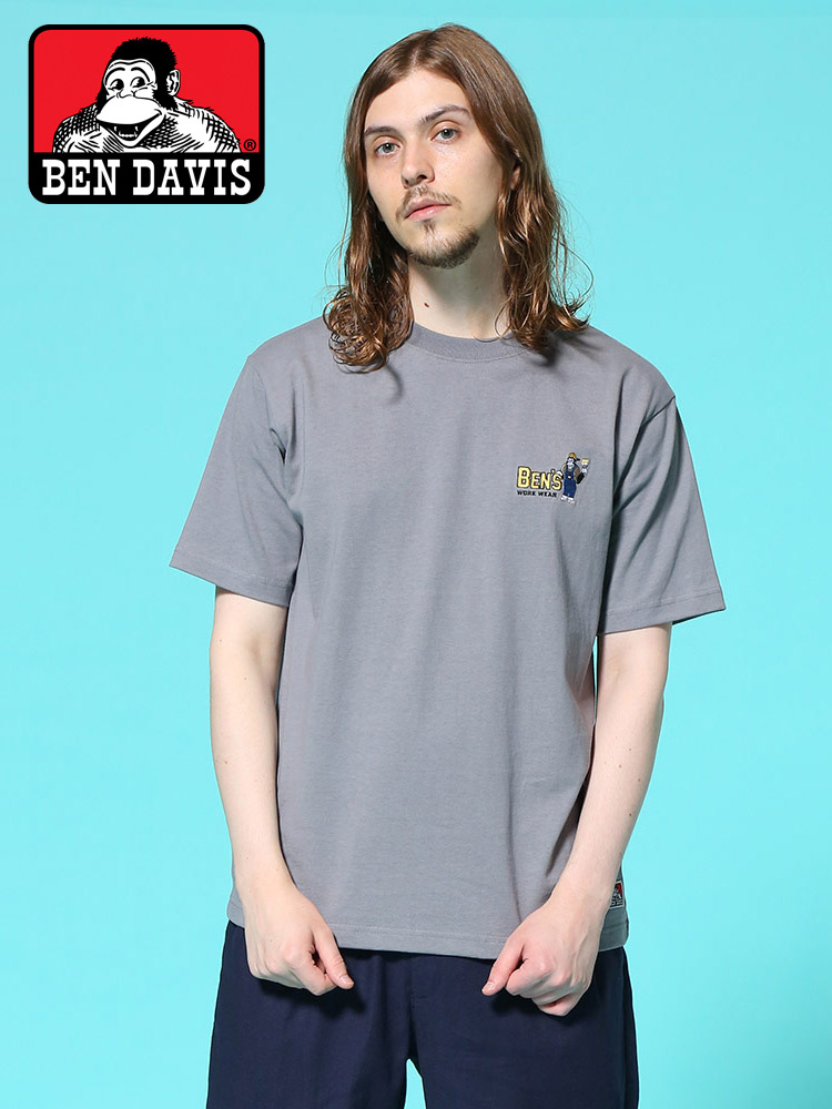 BEN DAVIS (ベンデイビス) ペイントゴリラ 刺しゅう クルーネック 半袖 Tシャツ