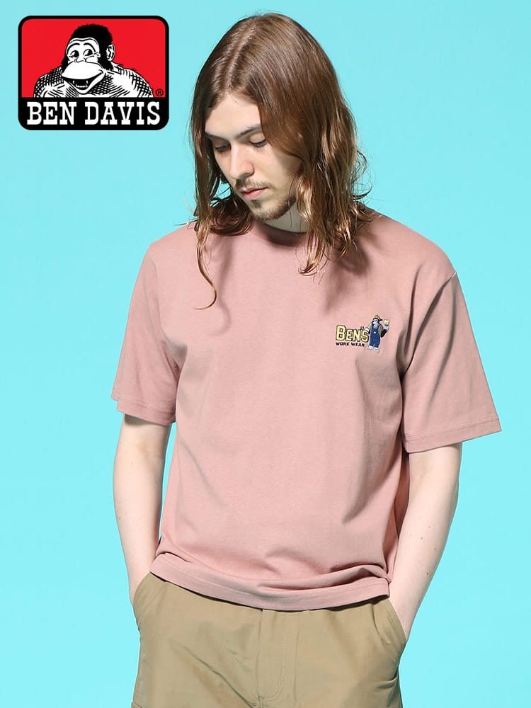 BEN DAVIS (ベンデイビス) ペイントゴリラ 刺しゅう クルーネック 半袖 Tシャツ