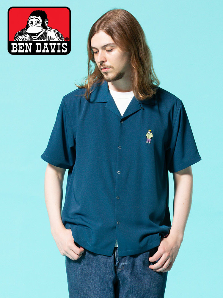 BEN DAVIS (ベンデイビス) ゴリラ刺繍 ワンポイント オープンカラー 半袖 シャツ