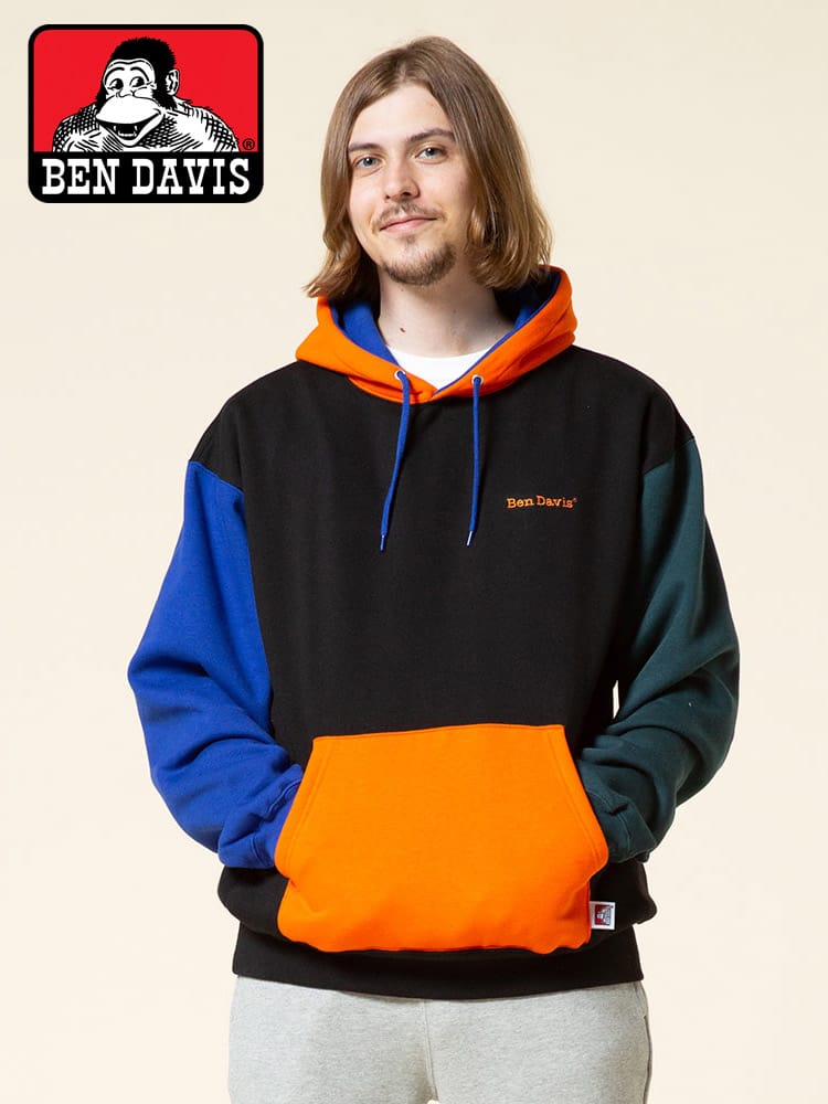 BEN DAVIS (ベンデイビス) 裏起毛 ロゴ刺繍 プルオーバー パーカー