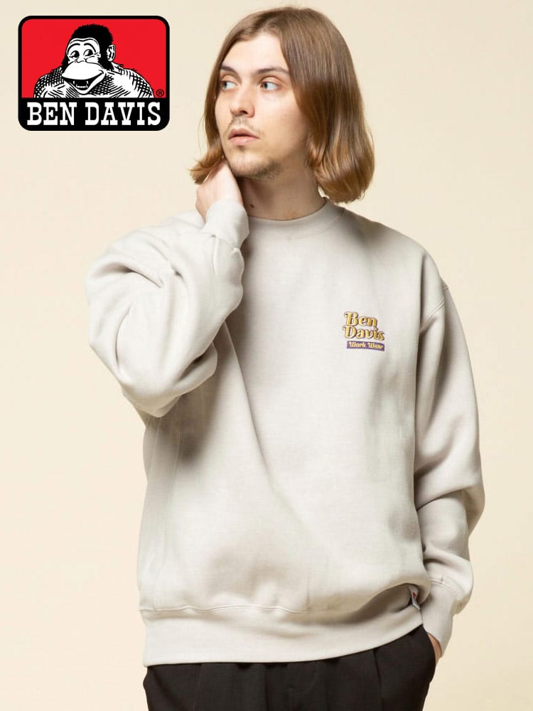 BEN DAVIS (ベンデイビス) 裏起毛 バックプリント クルーネック スウェット CRAFTSMAN SHIP CREW