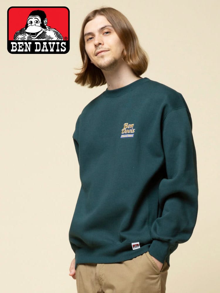 BEN DAVIS (ベンデイビス) 裏起毛 バックプリント クルーネック スウェット CRAFTSMAN SHIP CREW