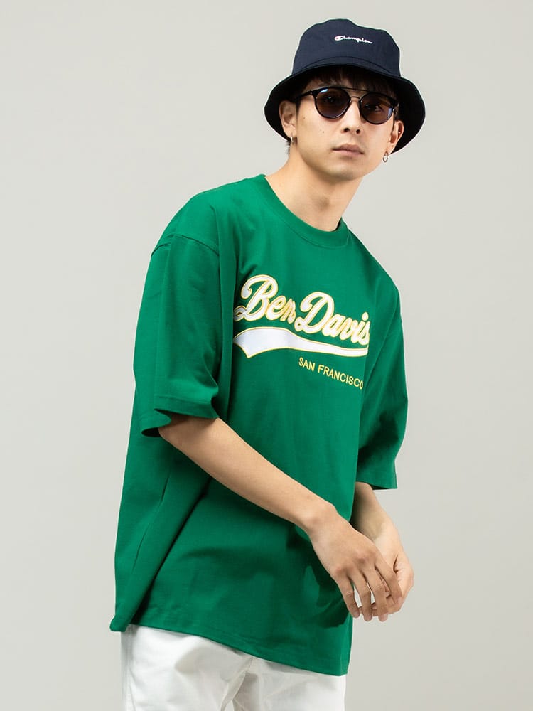BEN DAVIS (ベンデイビス) フロント刺繍 クルーネック 半袖 Tシャツ STADIUM TEE