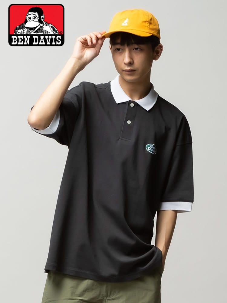 BEN DAVIS (ベンデイビス) バイカラー バック刺繍 半袖 ポロシャツ CAR DEALERS POLO SHIRTS