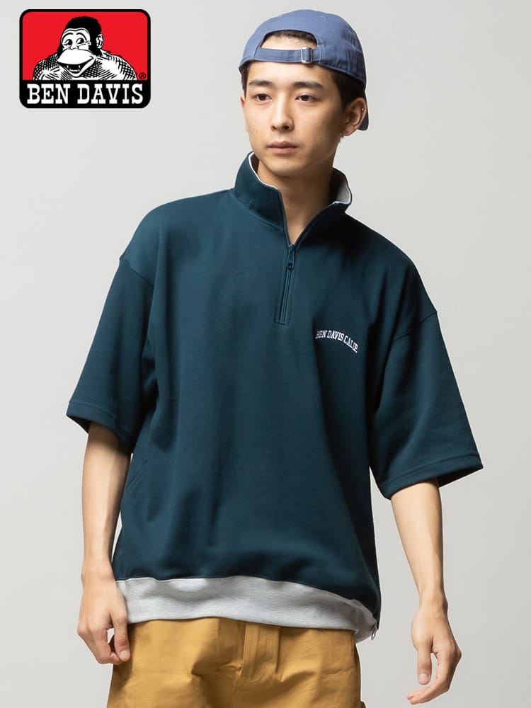 BEN DAVIS (ベンデイビス) ハーフジップ 半袖 Tシャツ HALF ZIP TRAINEE TOP
