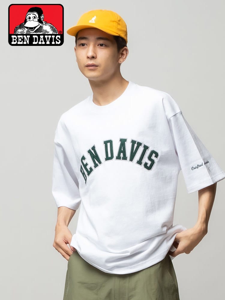 BEN DAVIS (ベンデイビス) カレッジロゴ クルーネック 半袖 Tシャツ COLLEGE LOGO UH TEE